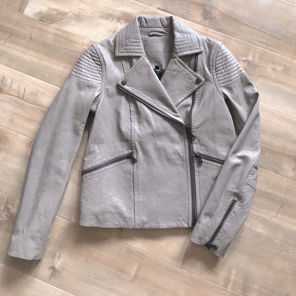 Marc Jacobs 100% Lamb Leather Moto Jacket